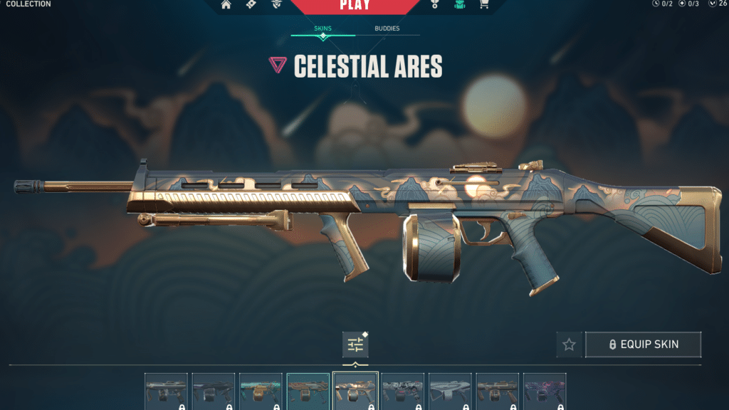 Celestial Ares skin for Valorant Ares