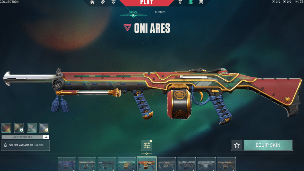 Oni Ares skin for Valorant Ares