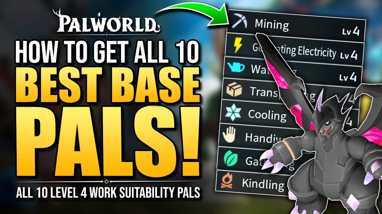 DPJ: How to Get All 10 Lv4 Base Work Suitability Pals in Palworld