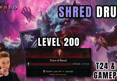 rob2628 my shred druid reached level 200 tob t24 25 gameplay diablo 4