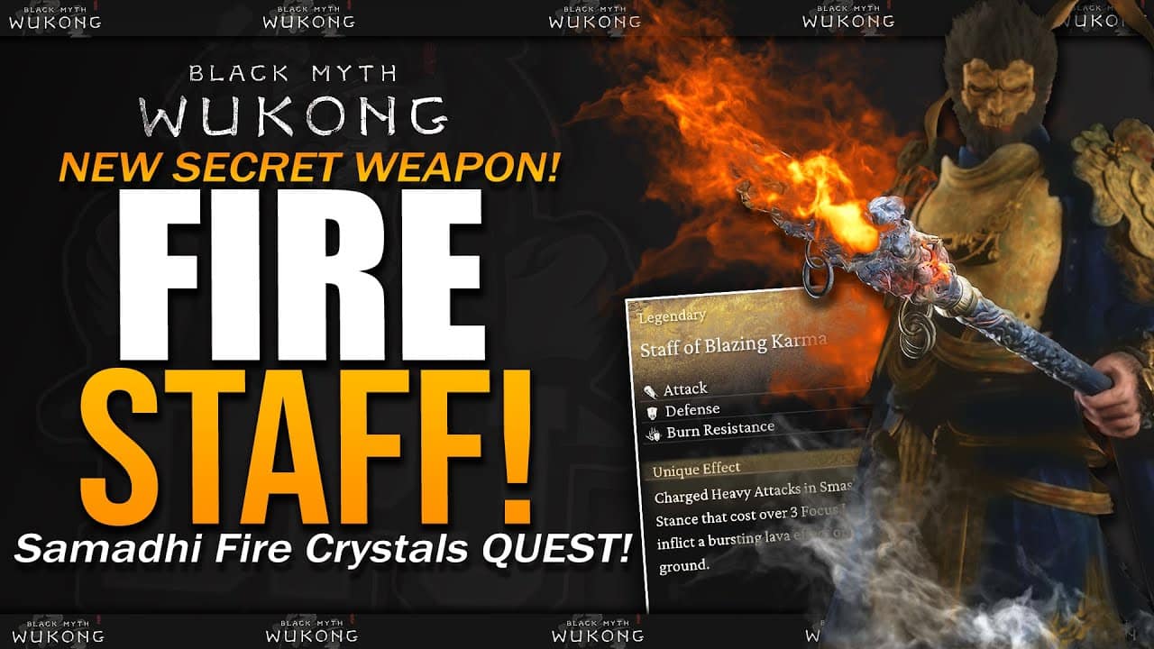 DPJ: INSANE HIDDEN FIRE STAFF // 3x Secret Bosses // How To Get Samadhi Fire Crystals – Black Myth Wukong