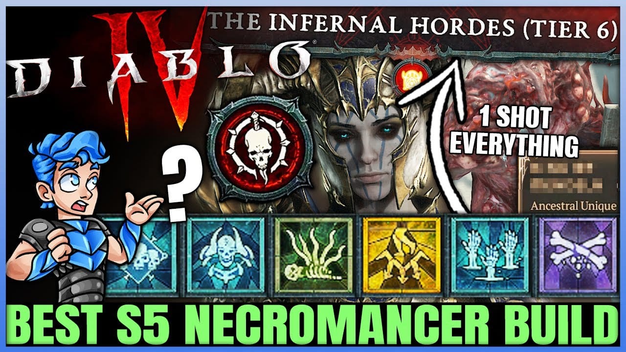 RageGamingVideos: Diablo 4 – New Best S5 Highest Damage Necromancer Build – This Combo = EASY Mode – Gear Skill Guide!